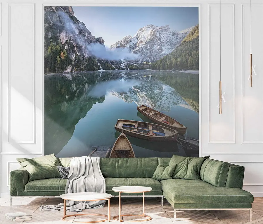 Fotobehang Landschap met boten u44826
