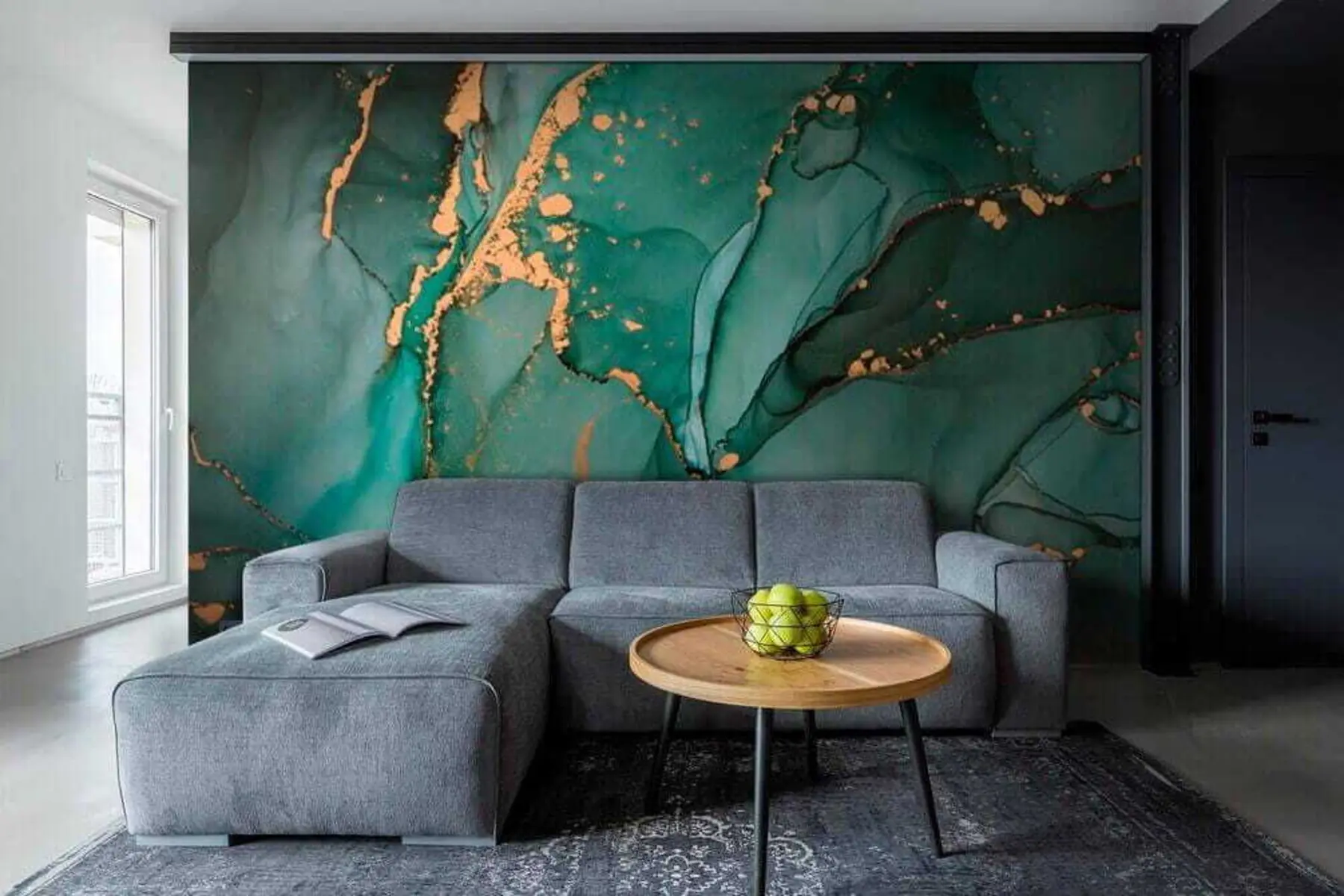 Fotobehang Groen marmer u50235