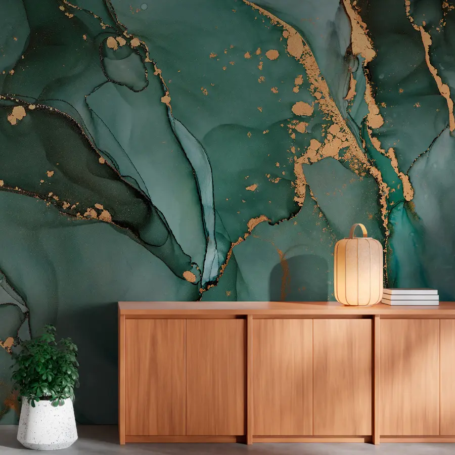 Fotobehang Groen marmer u50235