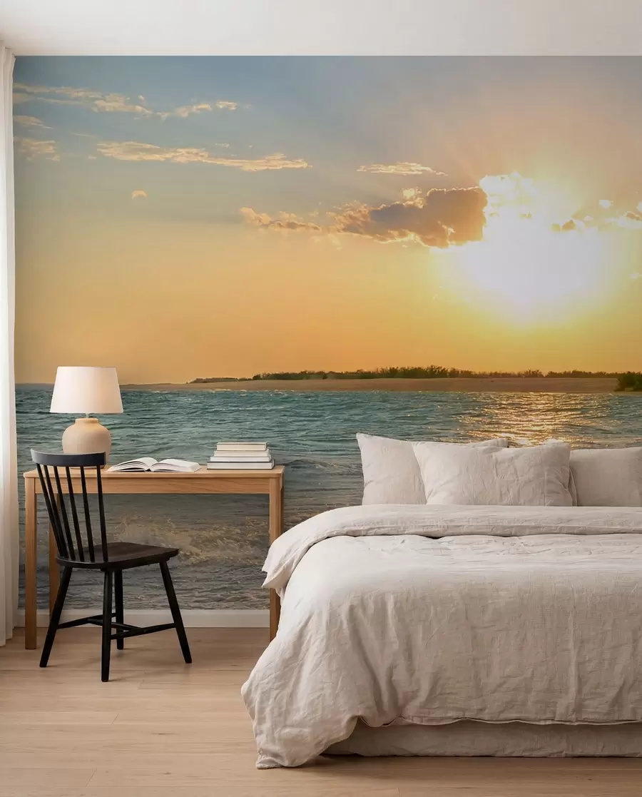Papier peint photo Coucher de soleil sur la rive u53408
