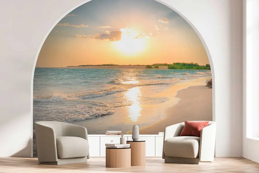 Papier peint photo Coucher de soleil sur le front de mer u53408