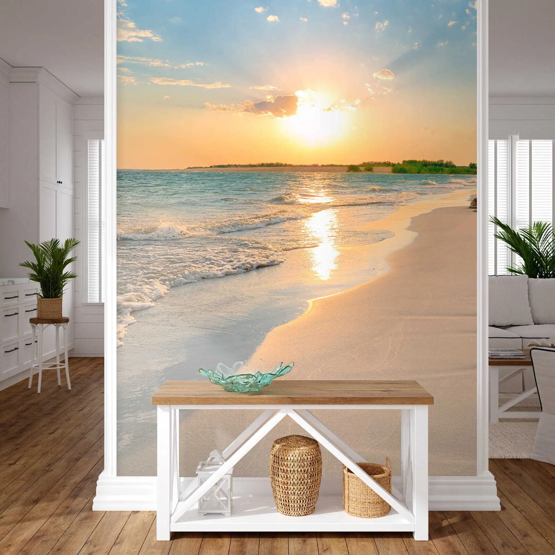 Fotobehang Zonsondergang aan de zeekust u53408