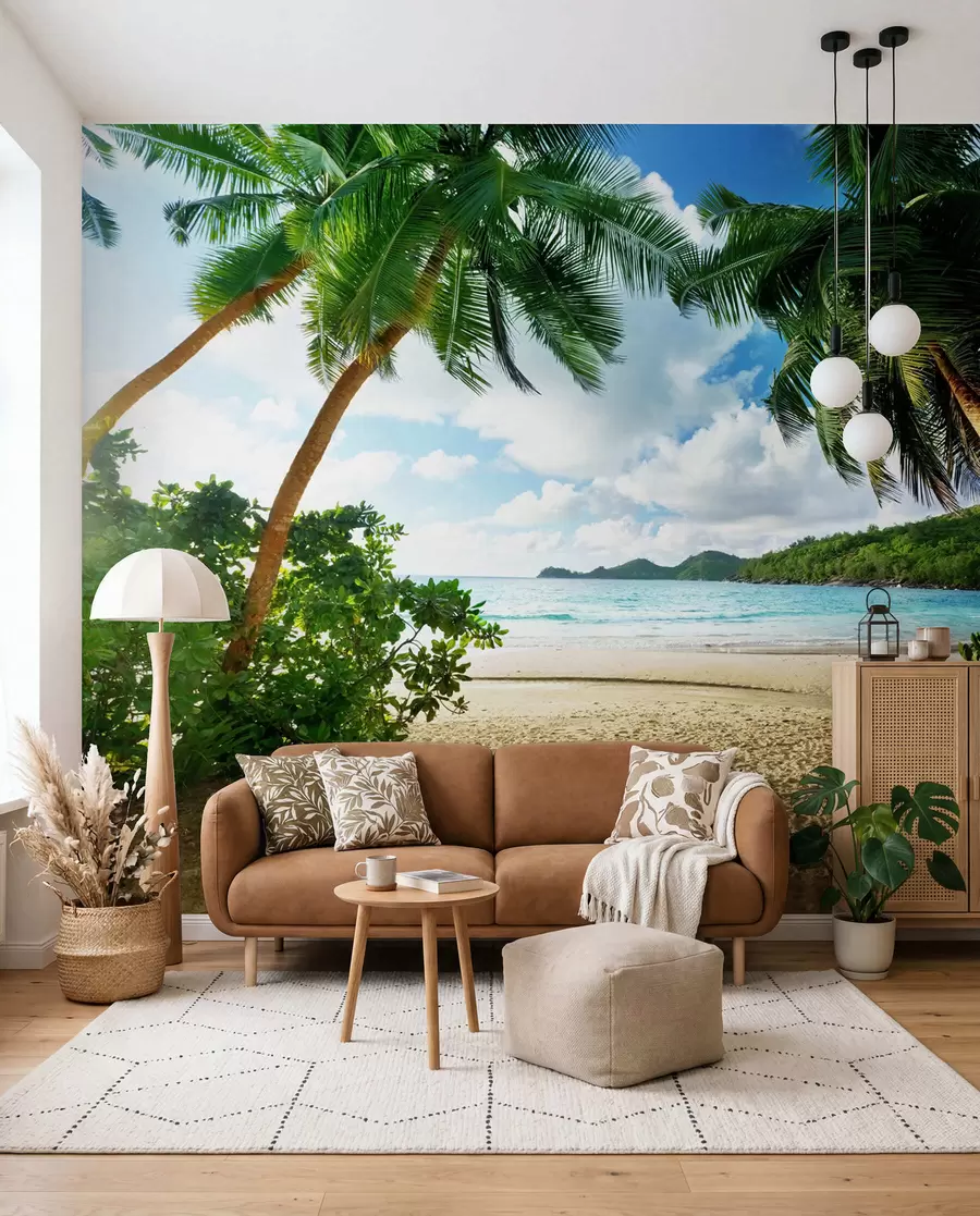 Fotobehang Rust uit onder de palmbomen u53753