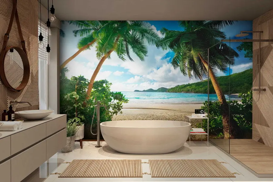 Fotobehang Rust uit onder de palmbomen u53753