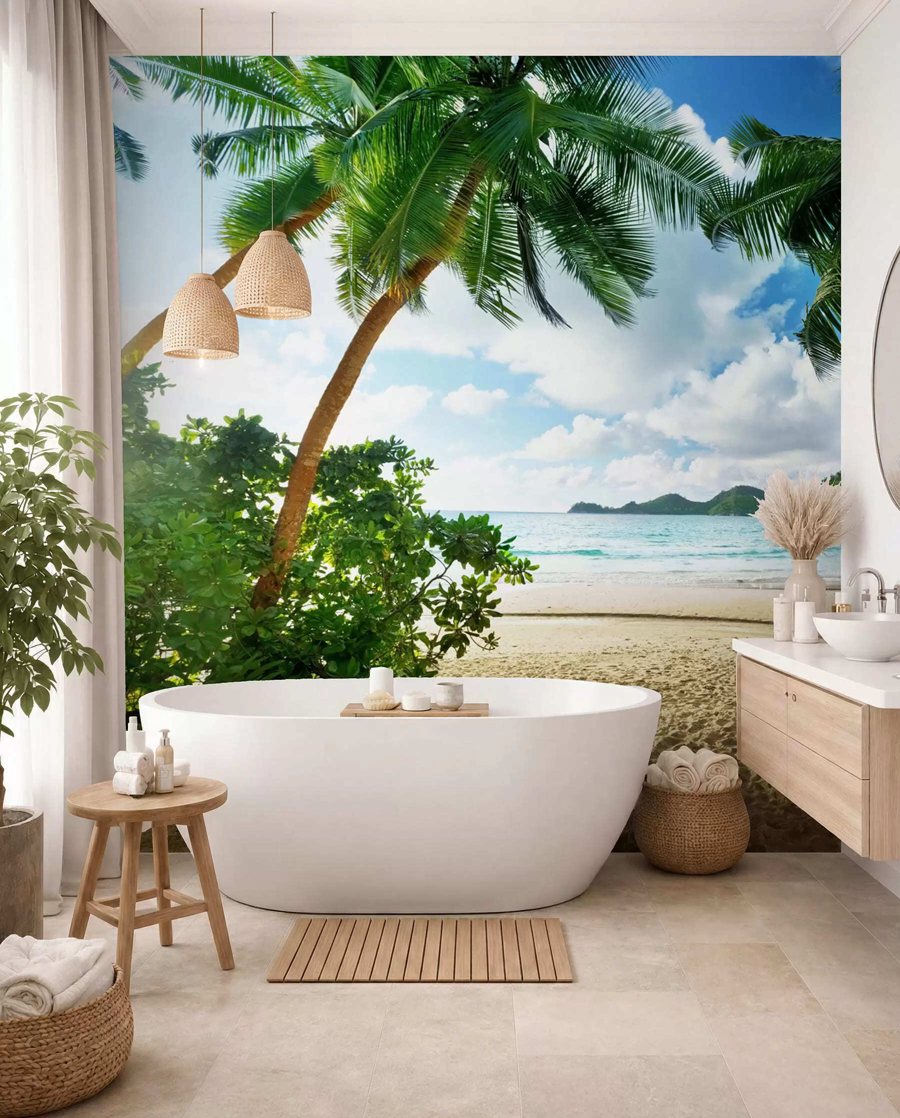Fotobehang Rust uit onder de palmbomen u53753