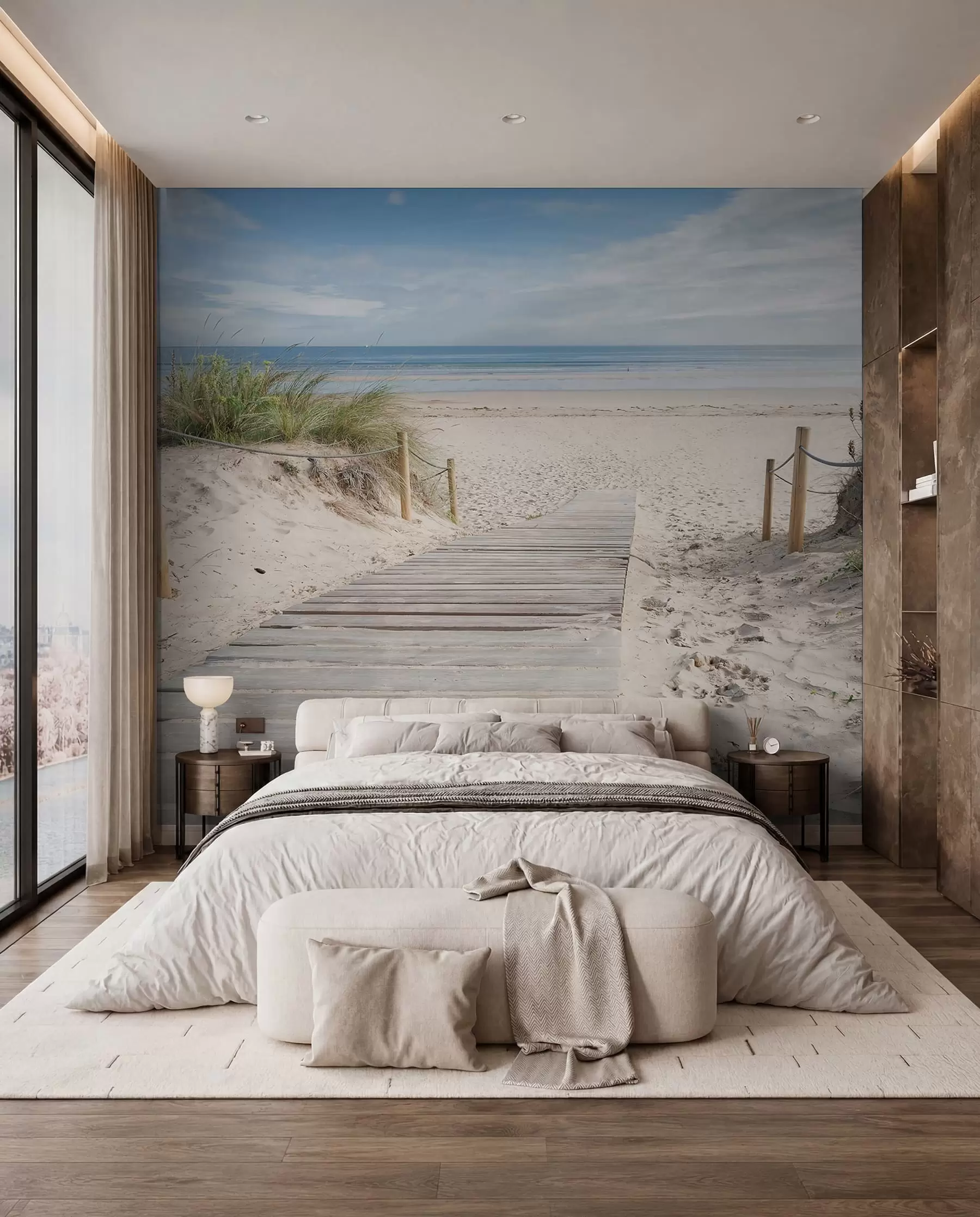 Fotobehang Pad naar het zandstrand u54357