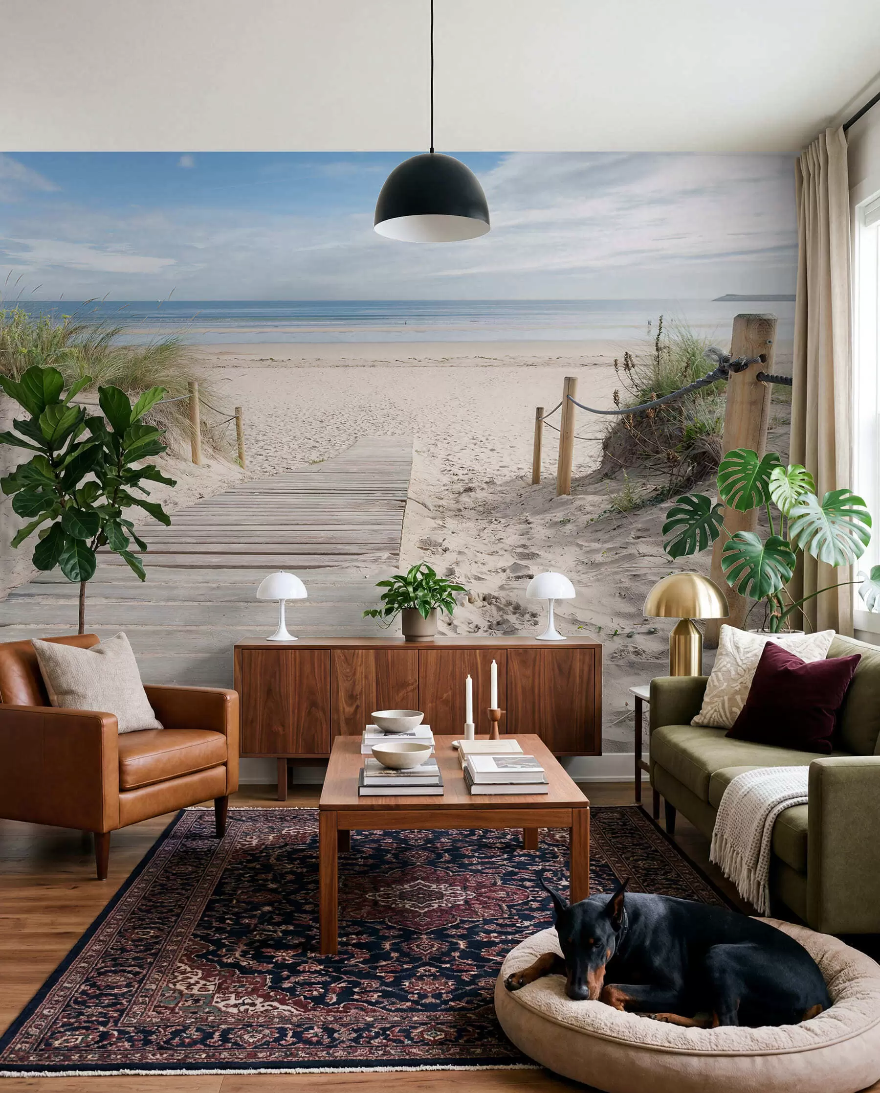 Fotobehang Pad naar het zandstrand u54357