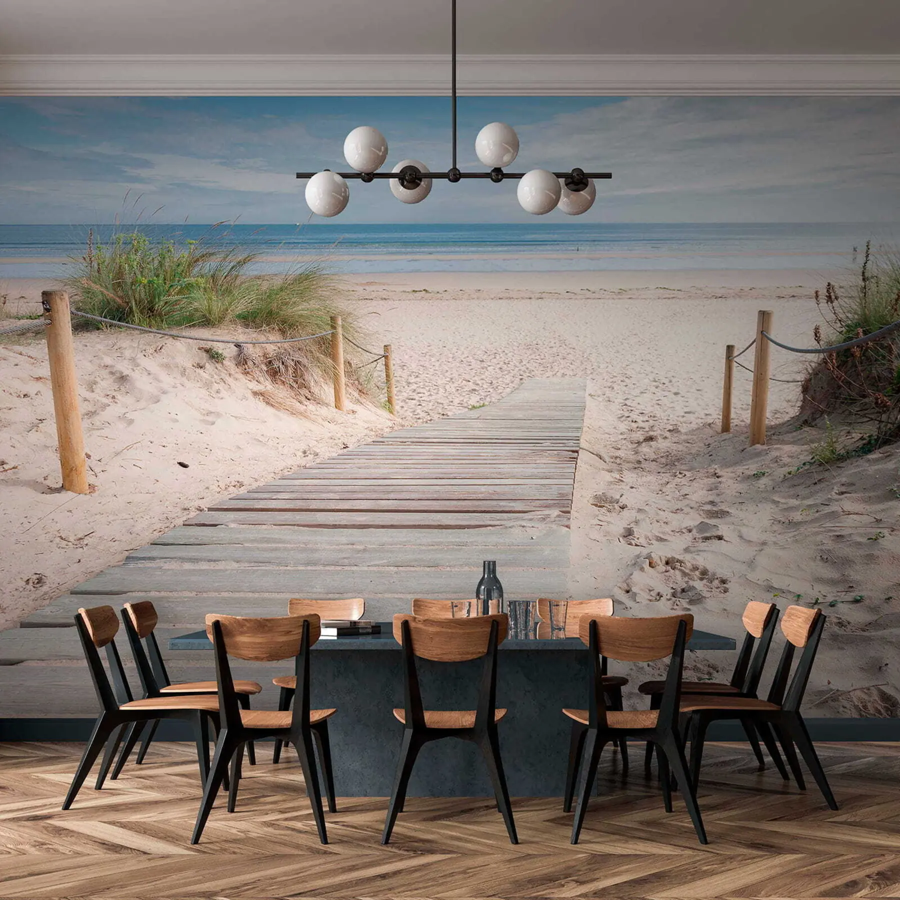 Fotobehang Pad naar het zandstrand u54357