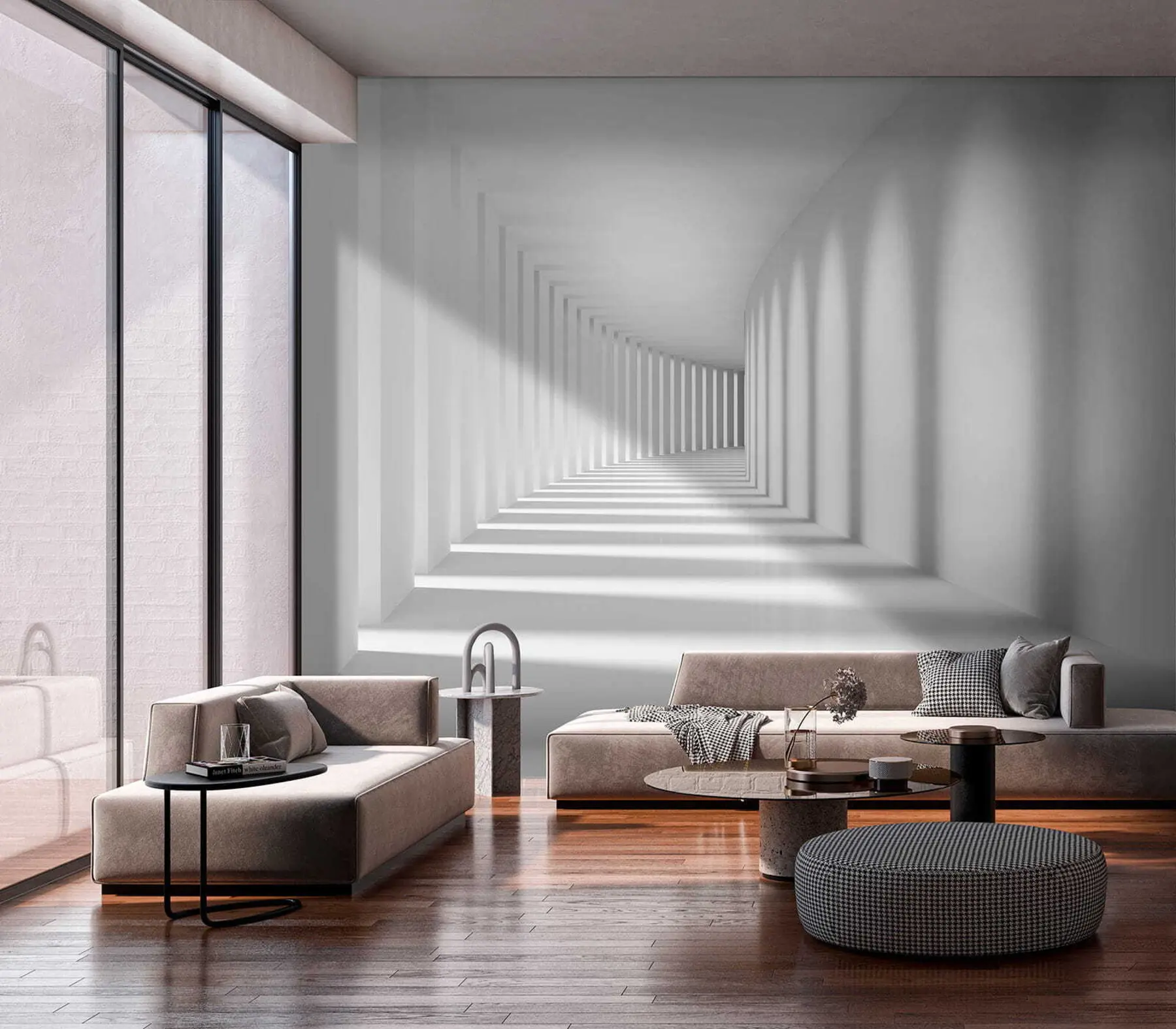 Fotobehang Schaduwen in de tunnel u55301