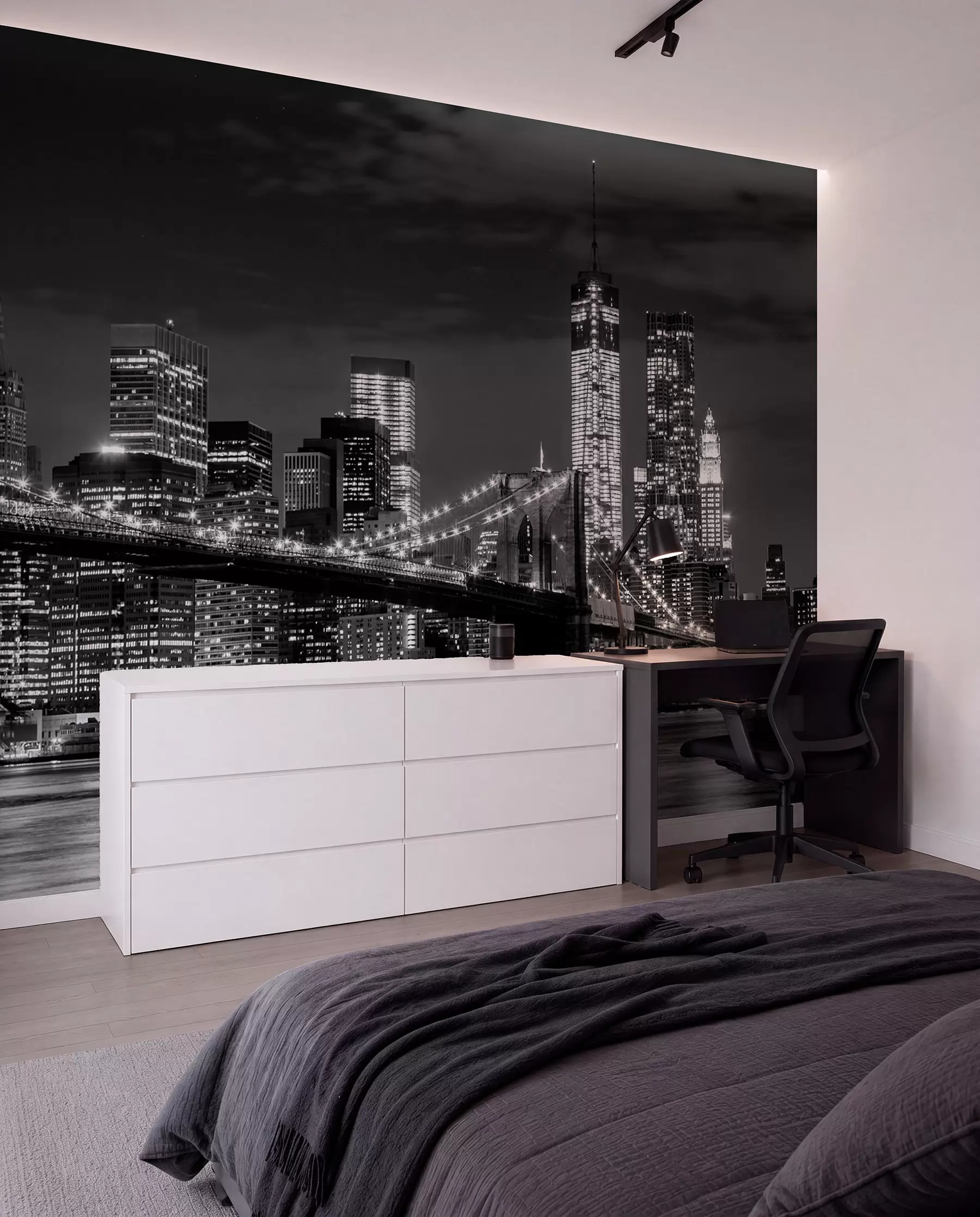 Fotobehang Brooklyn in zwart en wit u56428