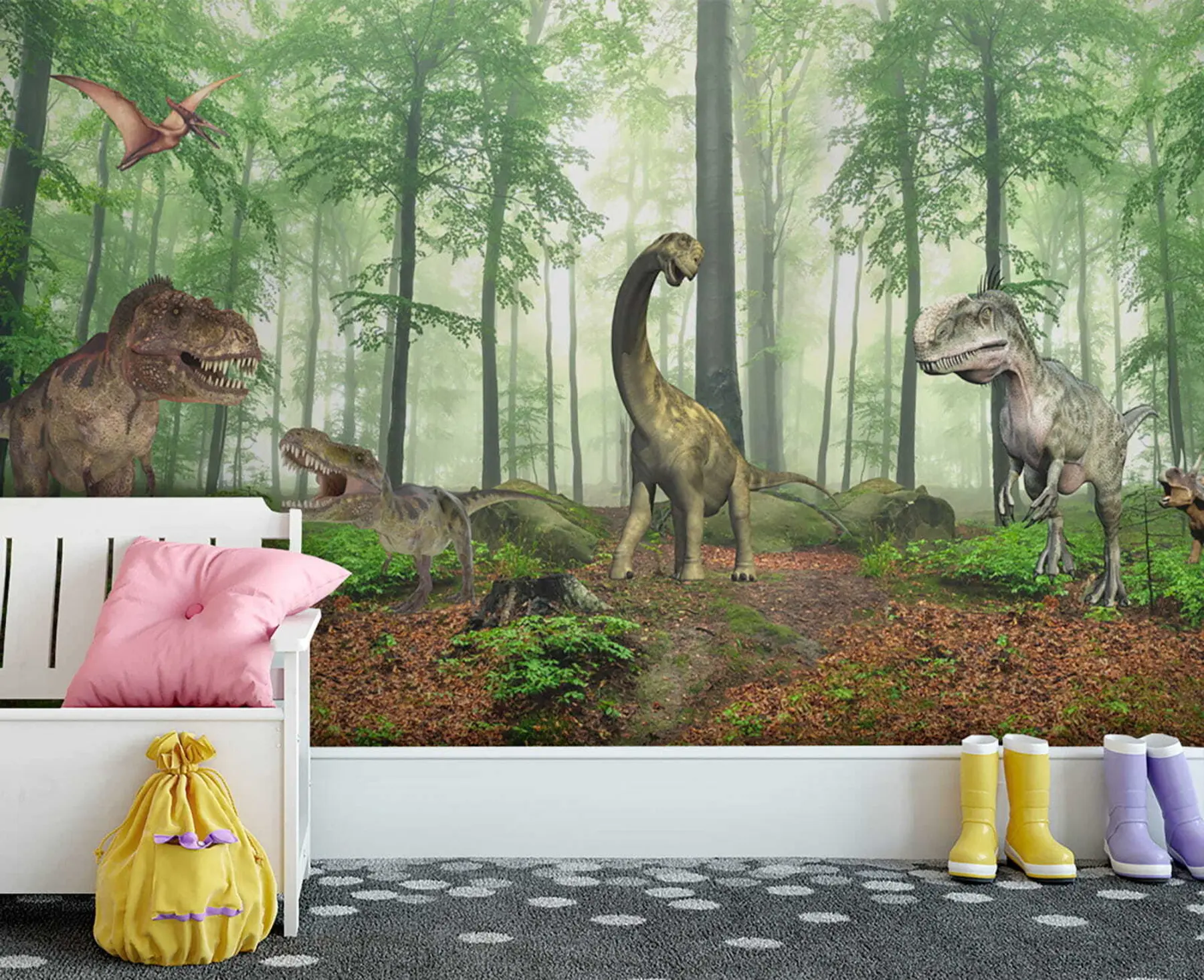 Papier peint photo Les dinosaures dans la forêt u60039