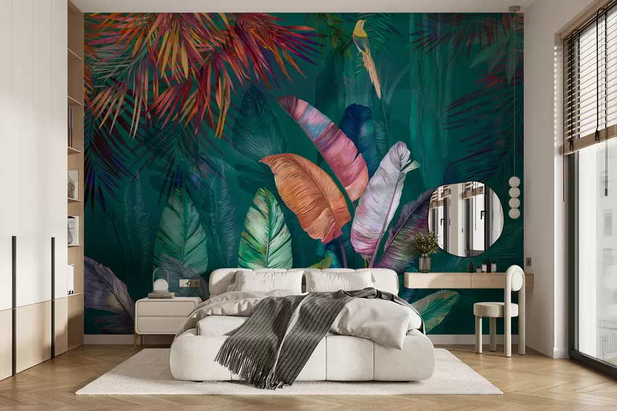 Fotobehang Heldere bananenbladeren u60120