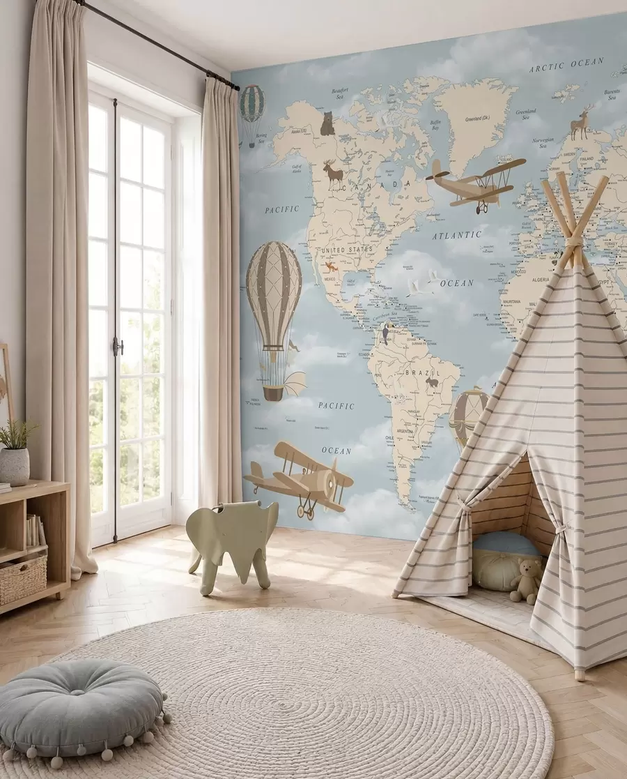 Fotobehang Vliegend de wereld rond u60135