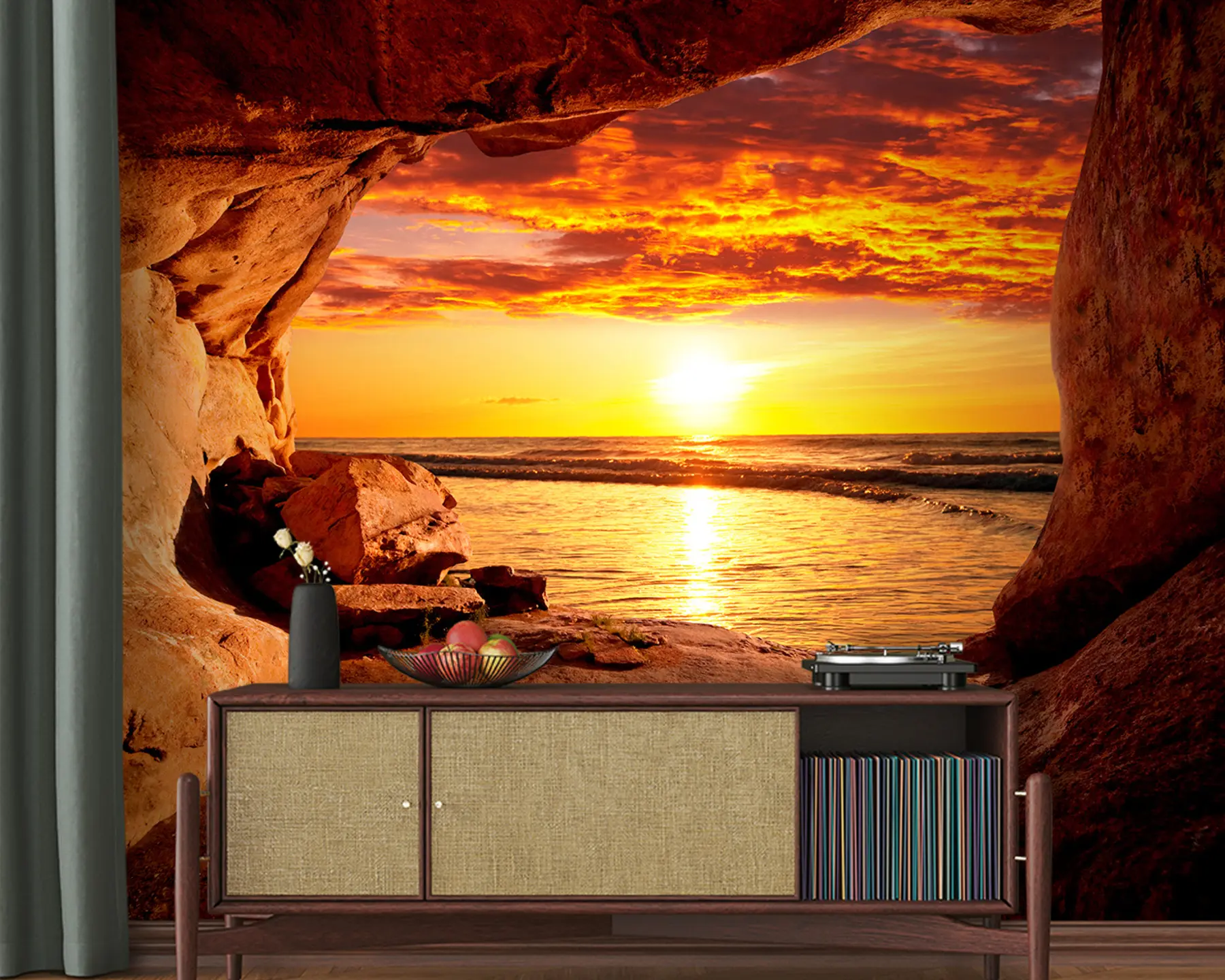 Fotobehang Zonsondergang in de rotsen u60242