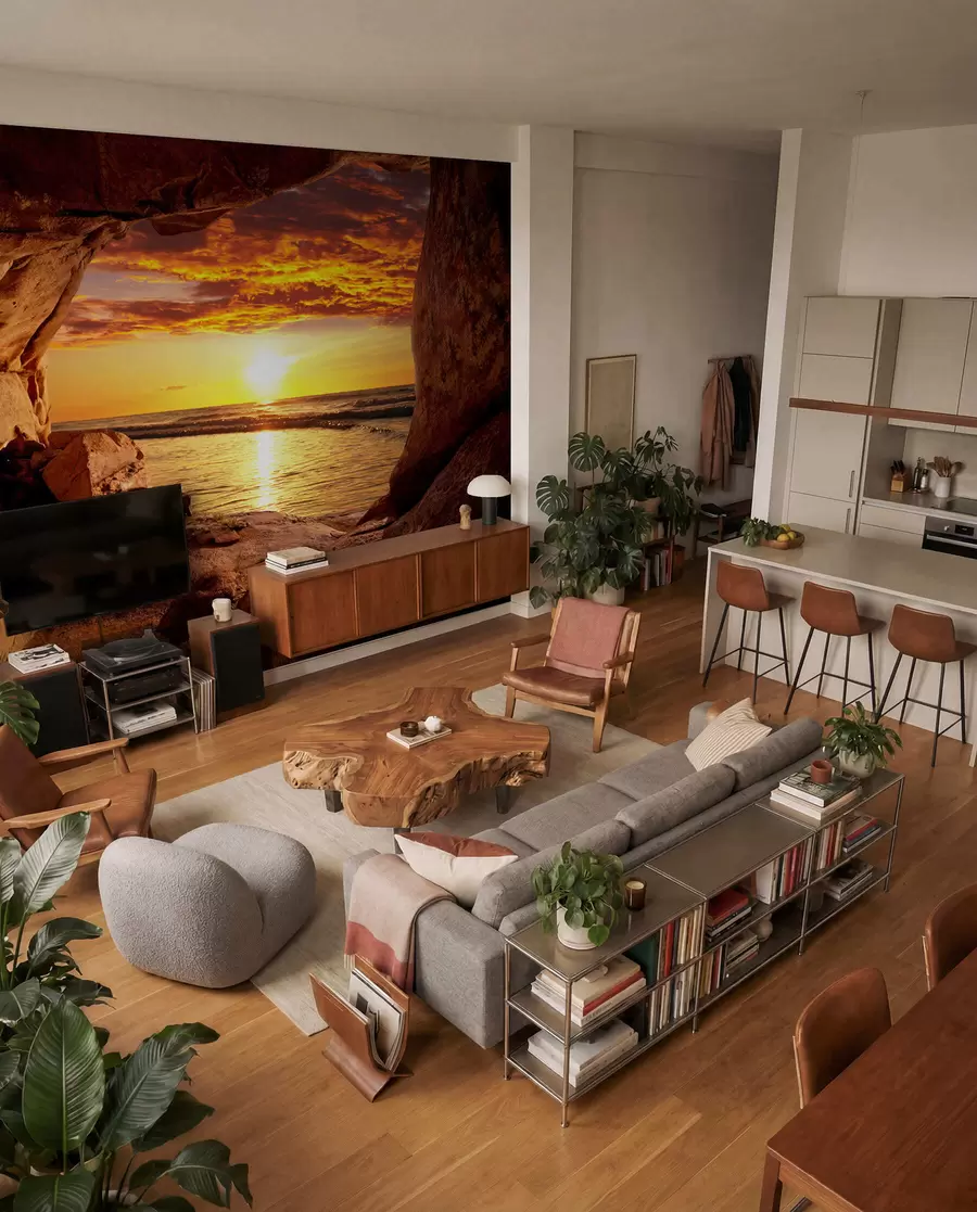 Fotobehang Zonsondergang in de rotsen u60242