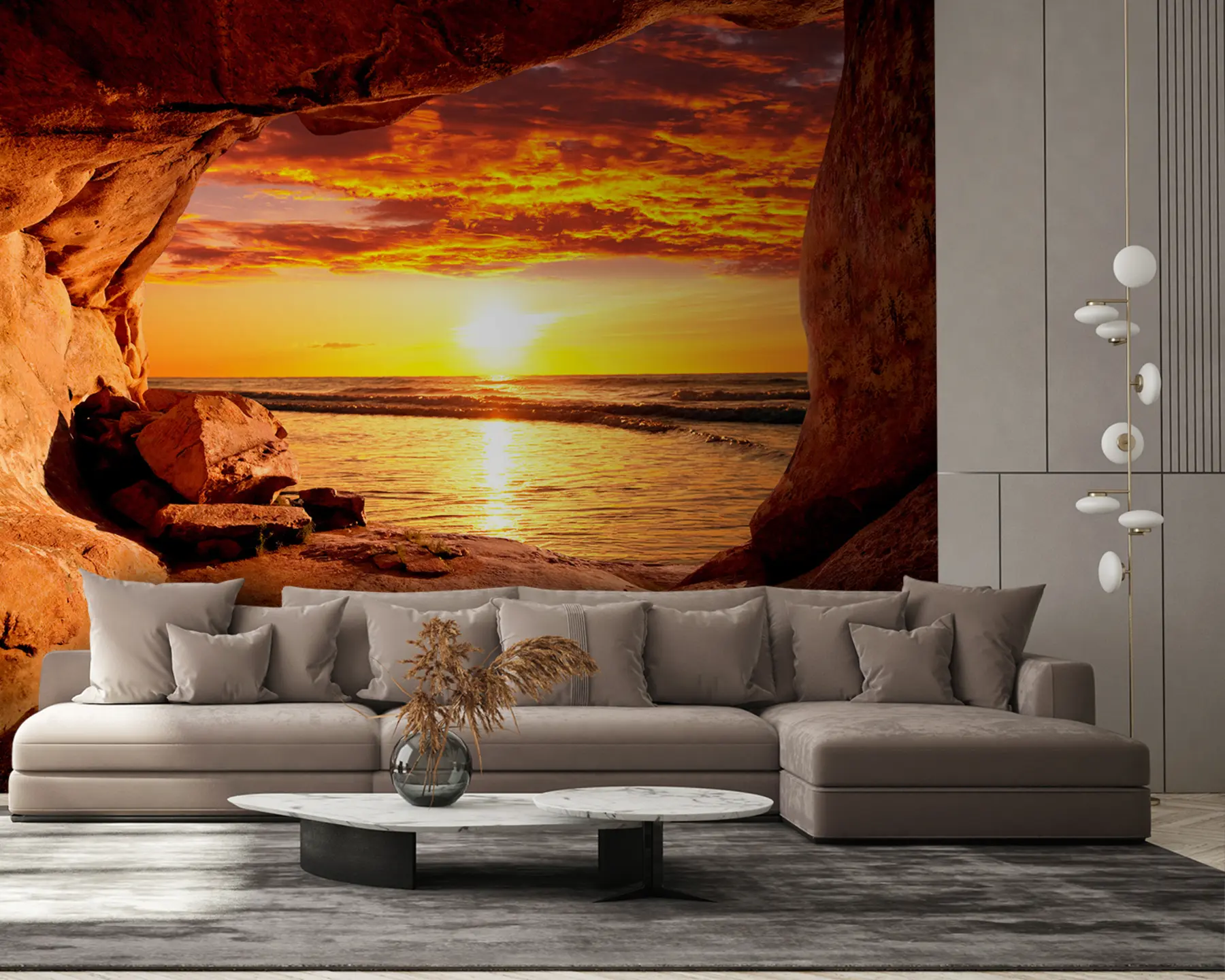 Fotobehang Zonsondergang in de rotsen u60242