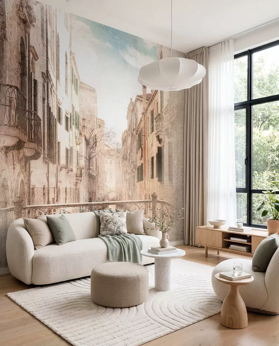 Fotobehang Balkon, Italiaanse straat u60320