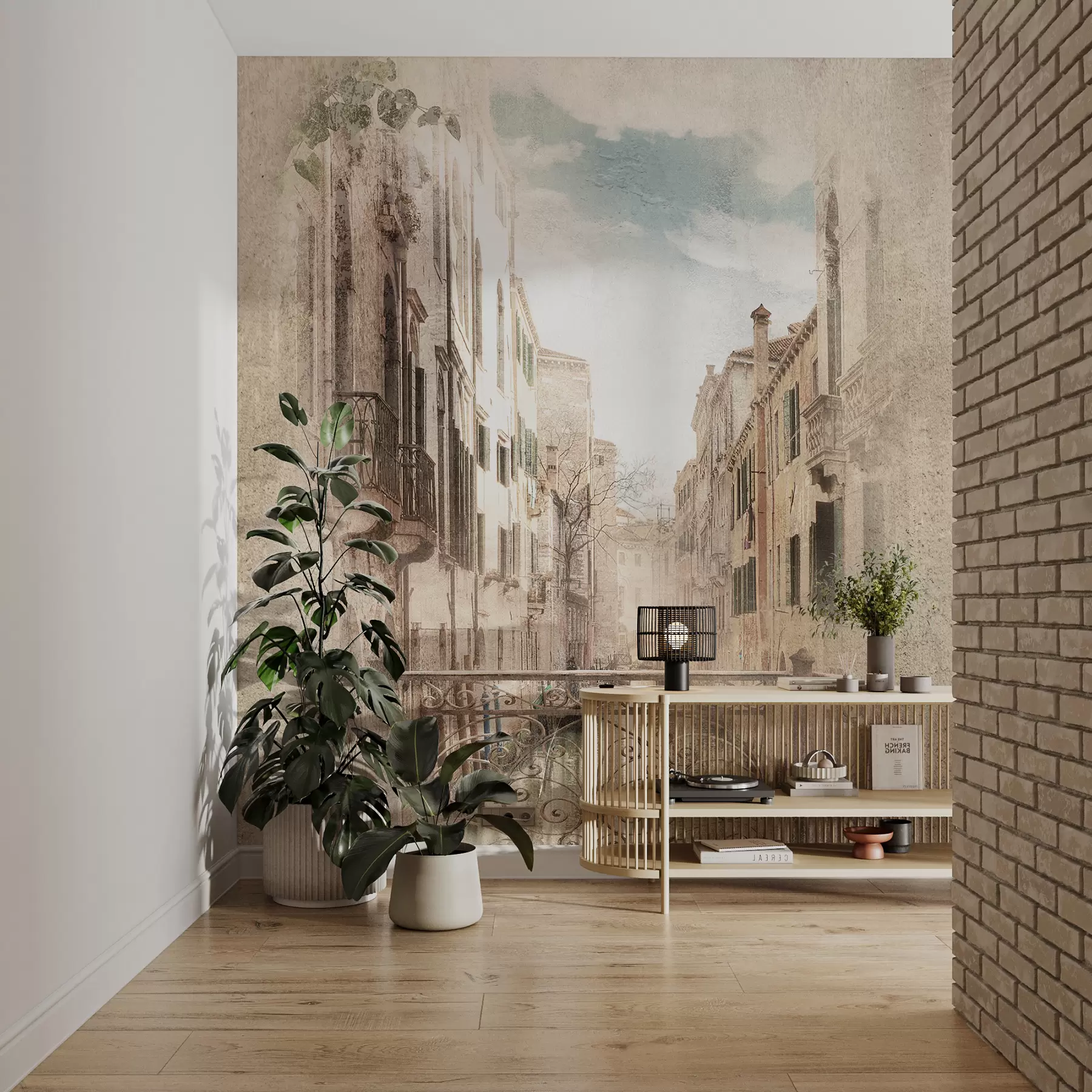 Fotobehang Balkon, Italiaanse straat u60320