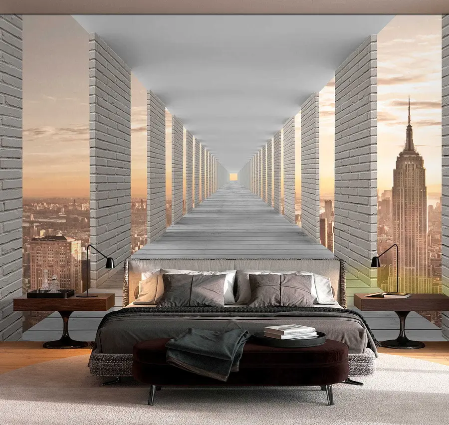 Fotobehang Tunnel met uitzicht op New York u59788