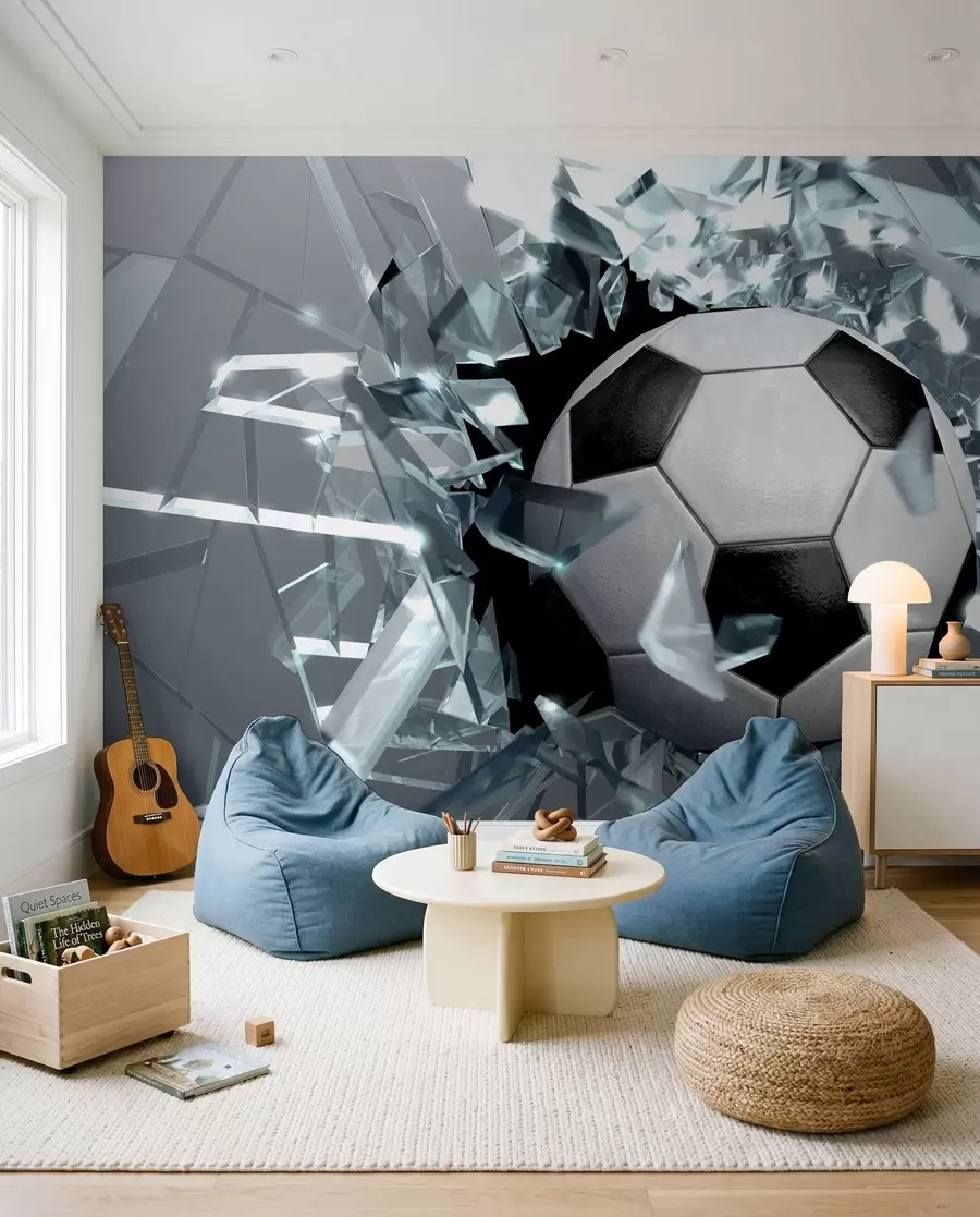 Fotobehang Voetbal door glas u64581