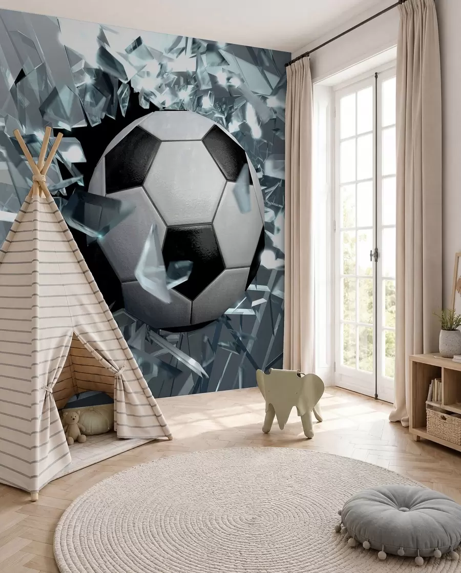 Fotobehang Voetbal door glas u64581