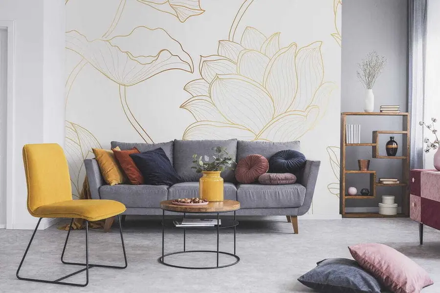 Fotobehang Lotus lijntekeningen u58166