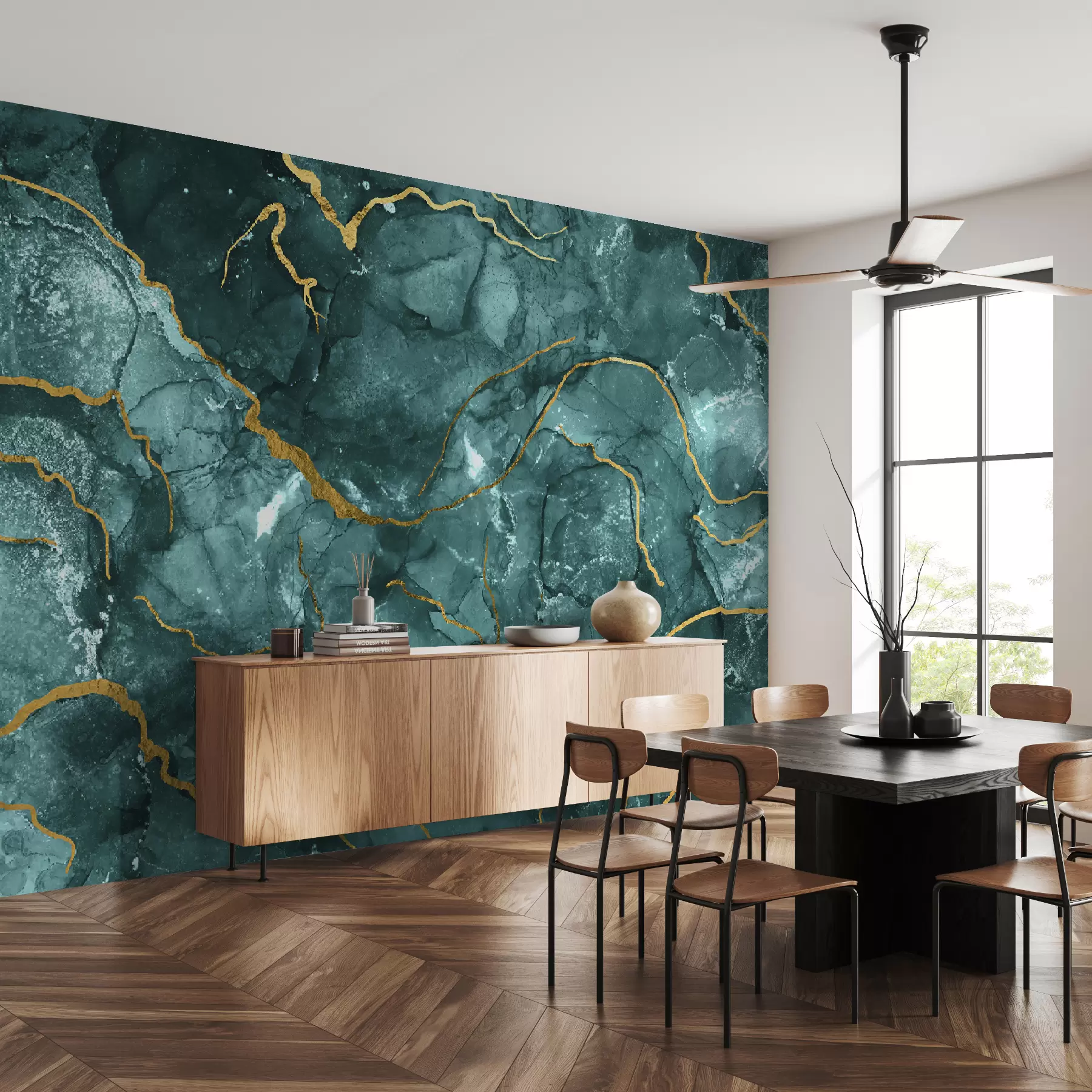 Fotobehang Turquoise abstracte kunst, marmer, vloeibaar u70782