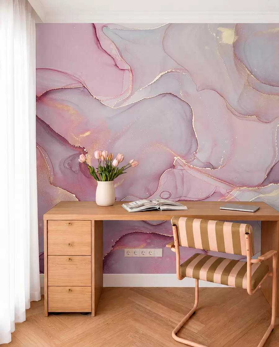 Fotobehang Vloeiend in roze u70787