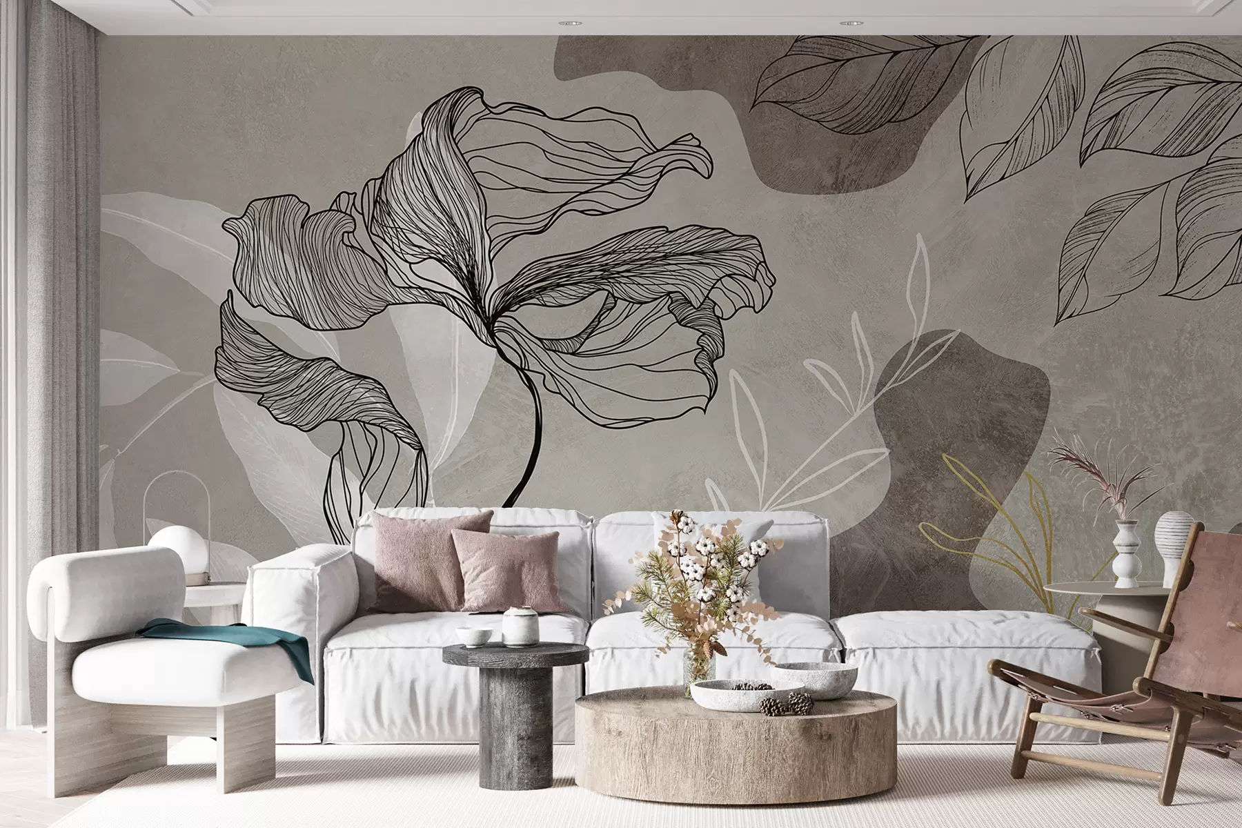 Fotobehang Planten in boho-stijl u71303