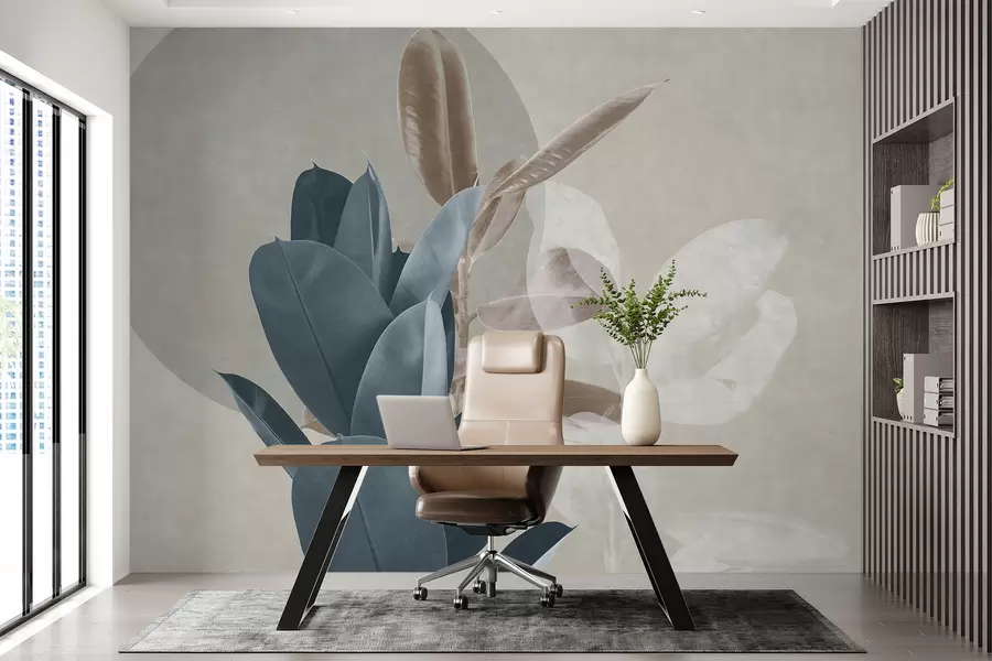 Fotobehang Ficus op de achtergrond van de grungemuur u71334