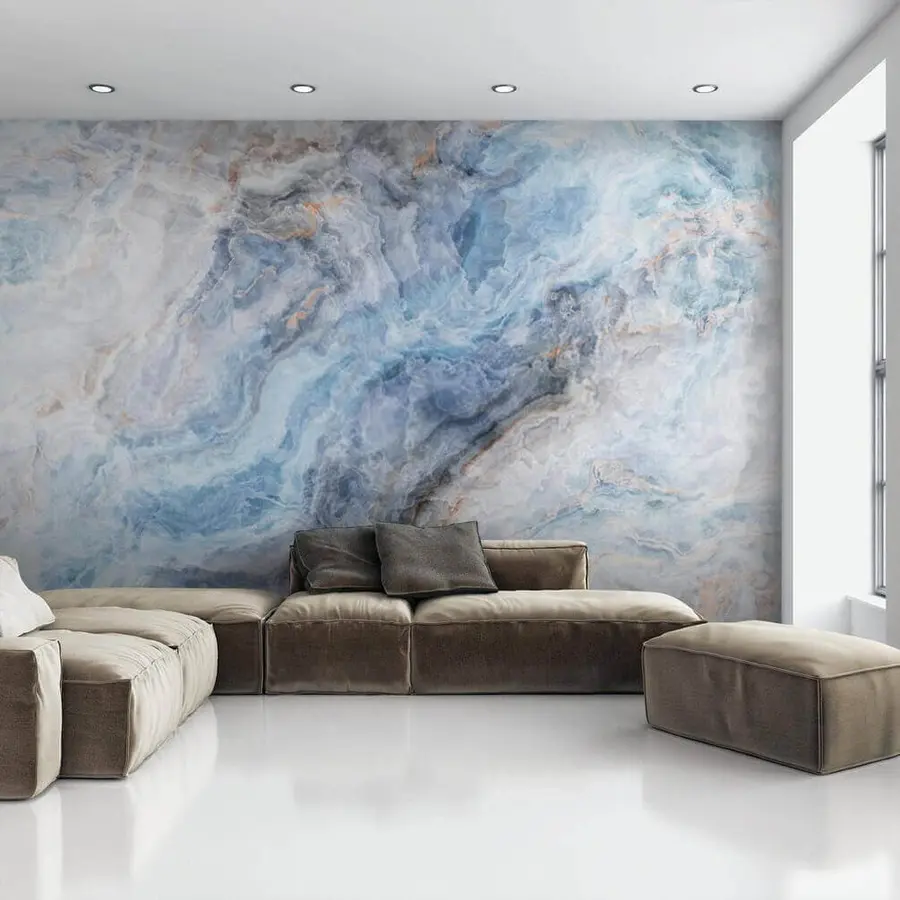 Papier peint photo Marbre bleu u18218