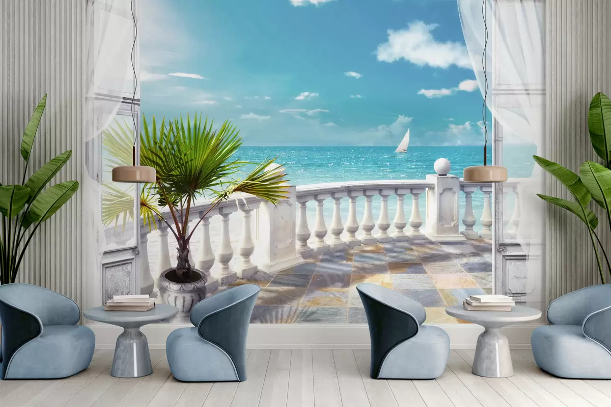 Papier peint photo Eau, nuages et ciel u26132