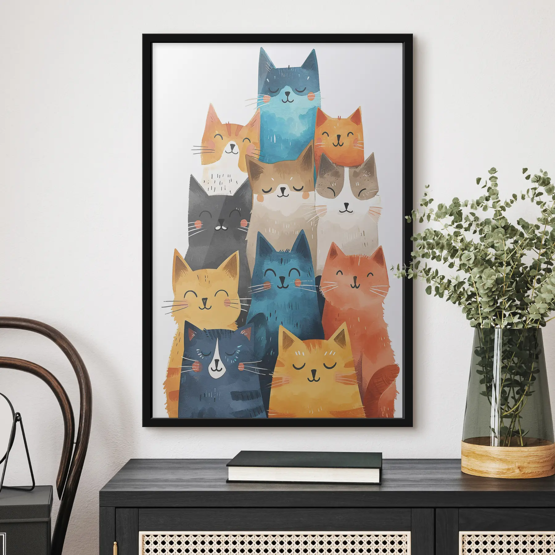  Peintures De mignons chatons partageant des moments de bonheur f37560