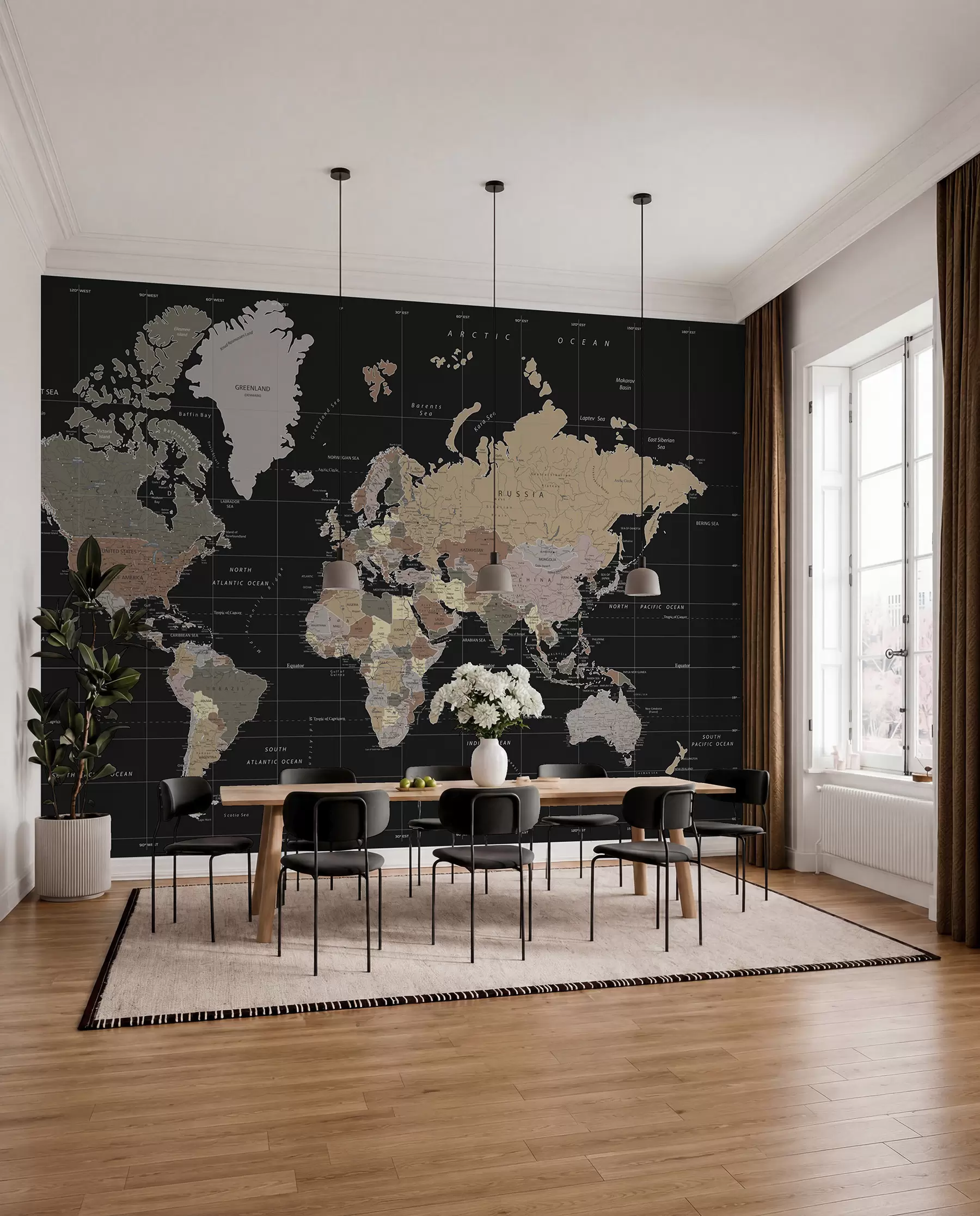 Papier peint photo Carte détaillée du monde u99477