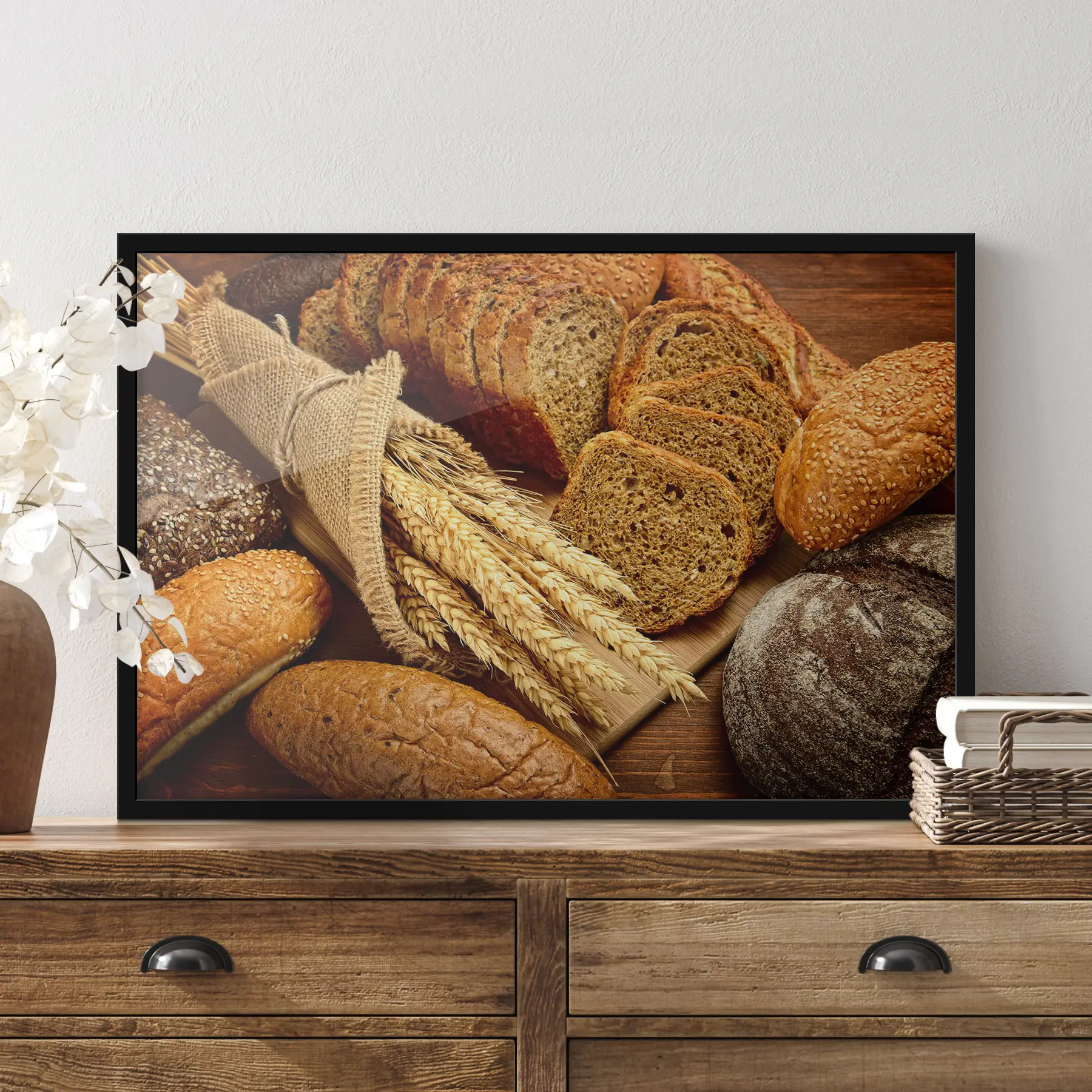  Peintures Présentation d'un assortiment de pains et de blé f37047