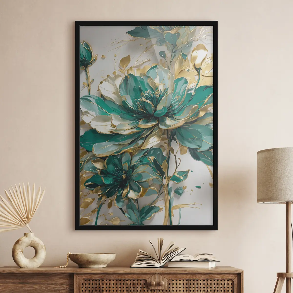 Poster Levendige bloemen met elegante accenten f37566