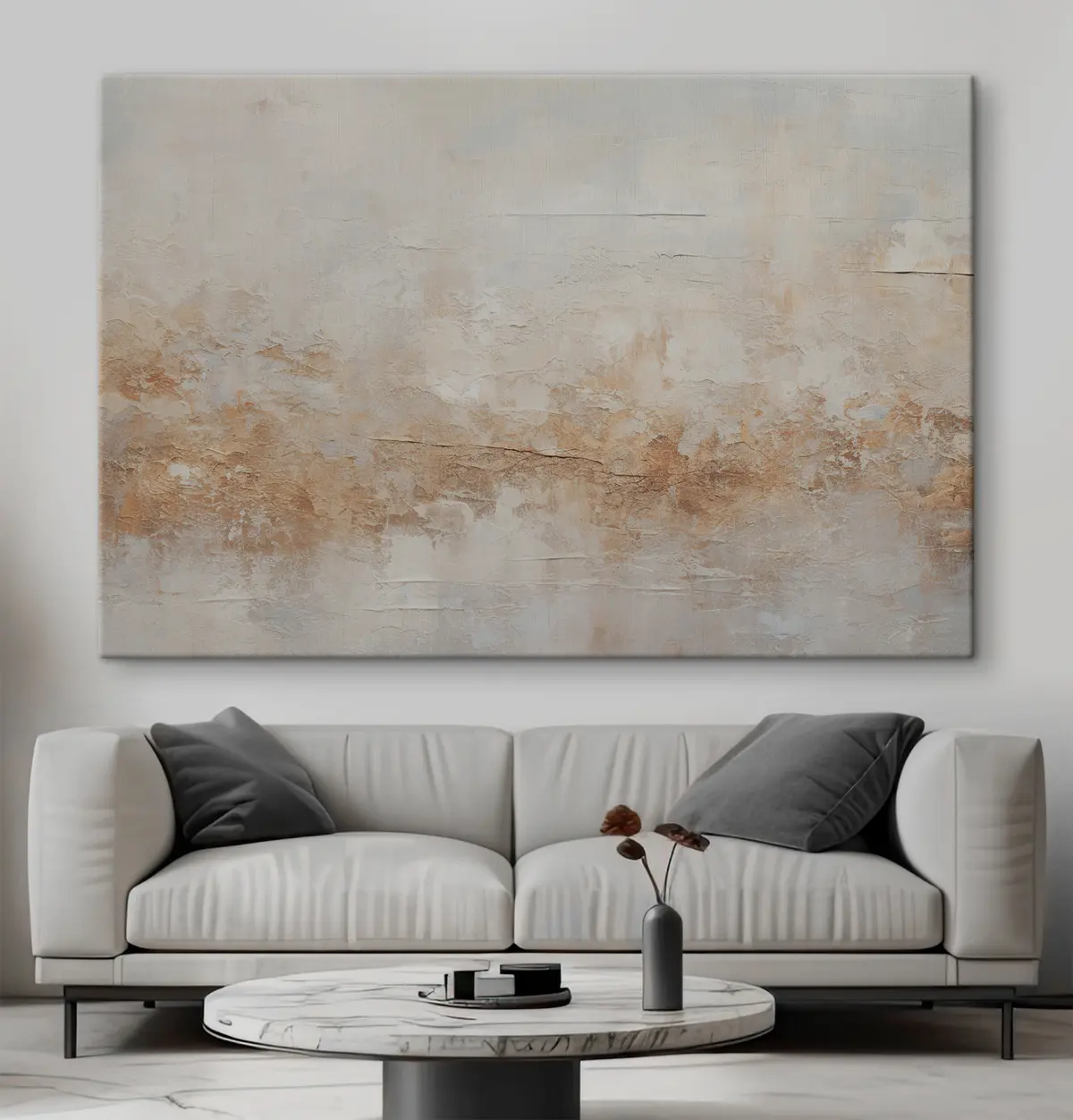  Peintures Des teintes douces dans une harmonie texturée s37511