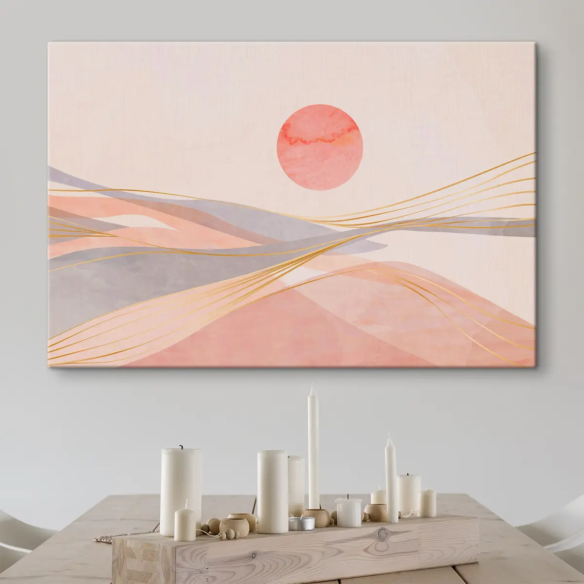  Peintures Les couleurs chaudes d'un coucher de soleil paisible s37548