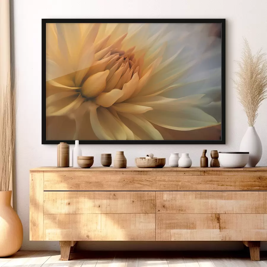 Fotobehang Zachte bloemblaadjes in gouden tinten f37388