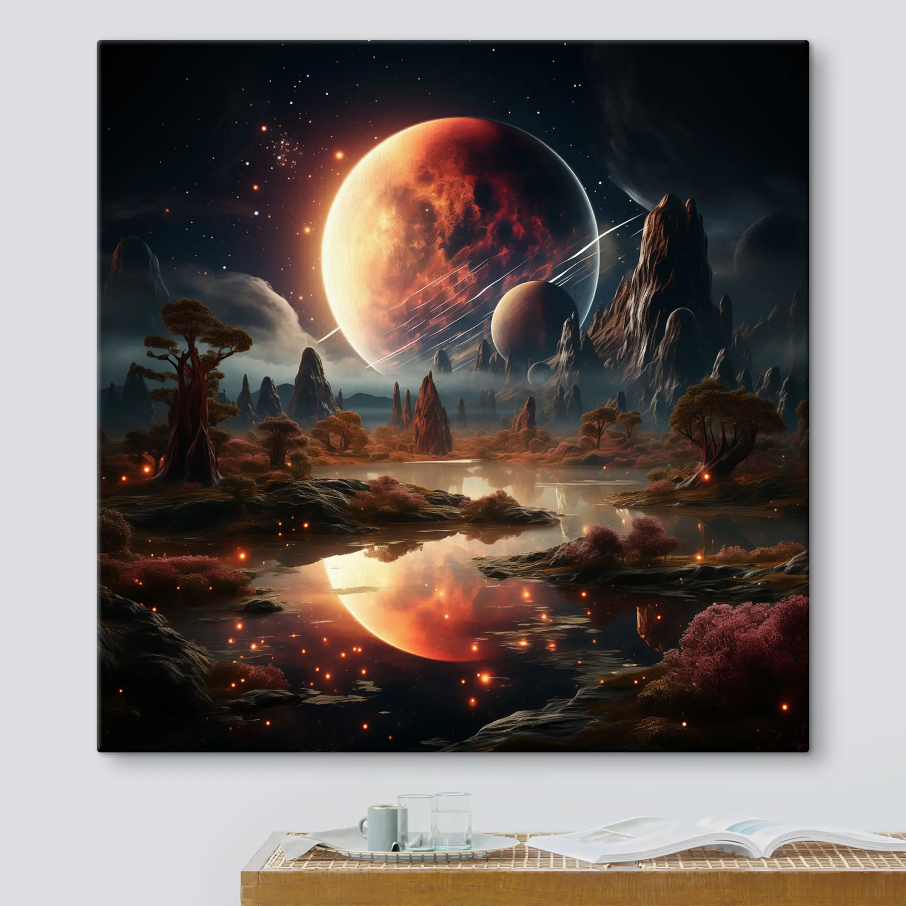 Papier peint photo Paysage cosmique sous un ciel étoilé s37392