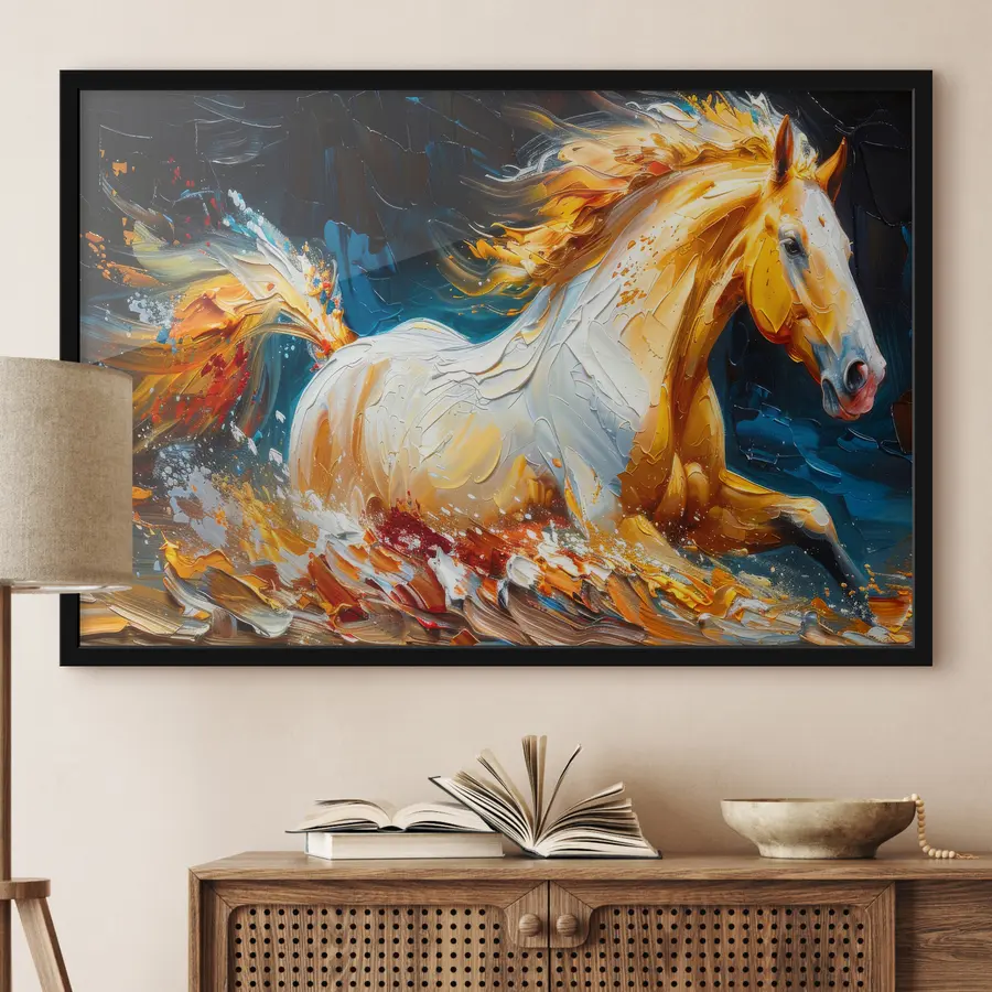 Papier peint photo Cheval majestueux en mouvement dynamique f37768