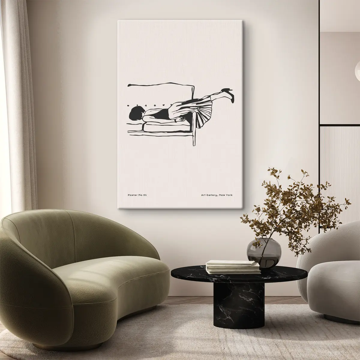  Peintures Se détendre sur le canapé, libre et heureux s37422