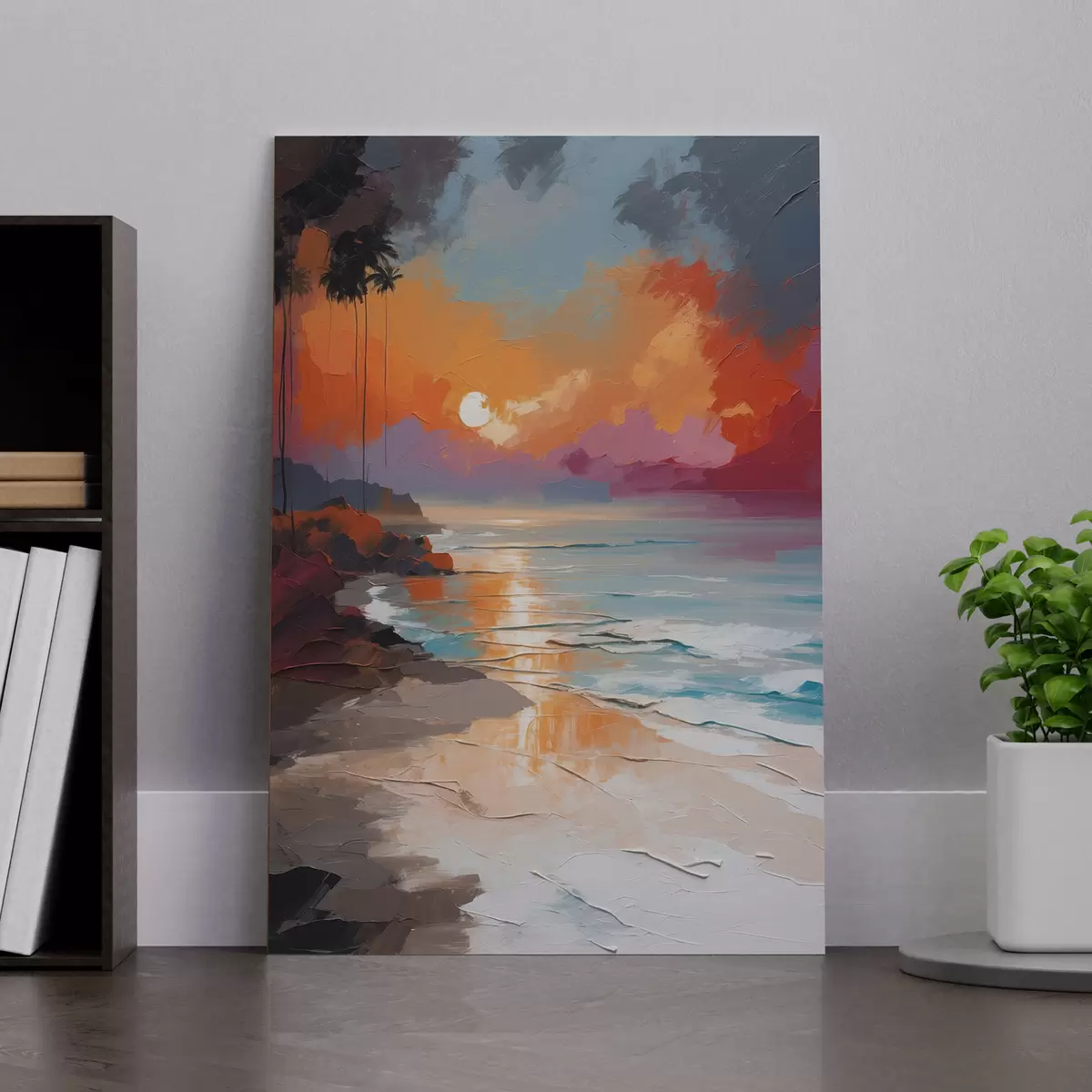  Peintures Coucher de soleil serein sur des eaux tranquilles s37800