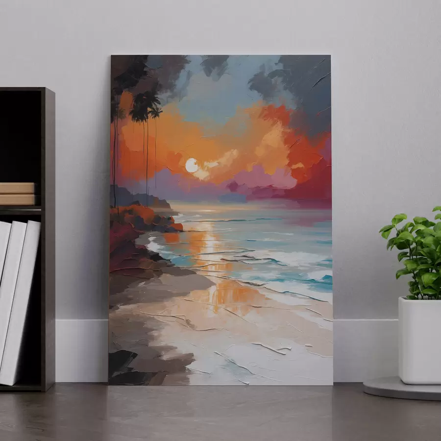  Peintures Coucher de soleil serein sur des eaux tranquilles s37800