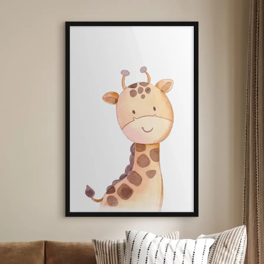 Papier peint photo Jolie girafe au sourire joyeux f37920
