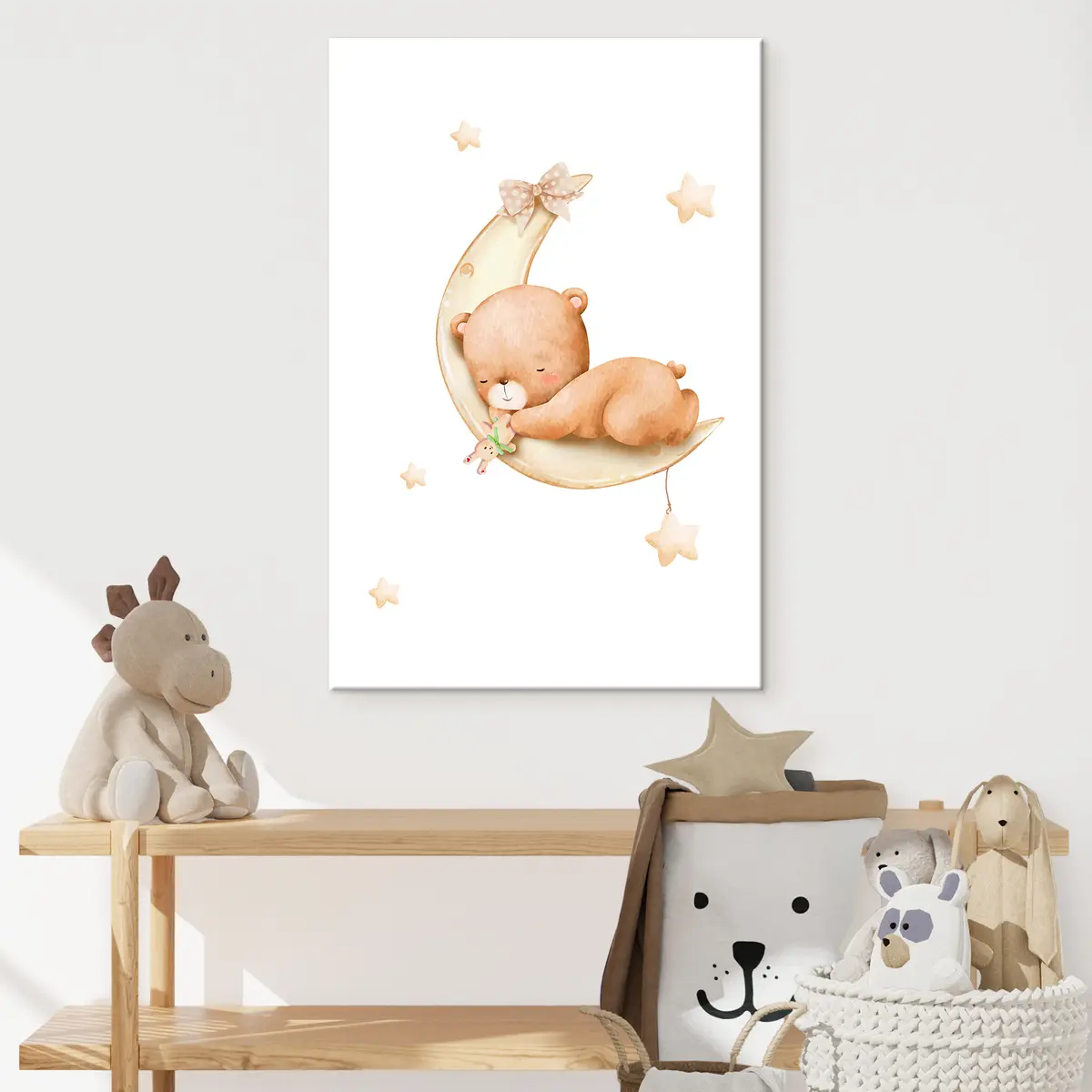  Peintures Ours endormi sur un croissant de lune s37917