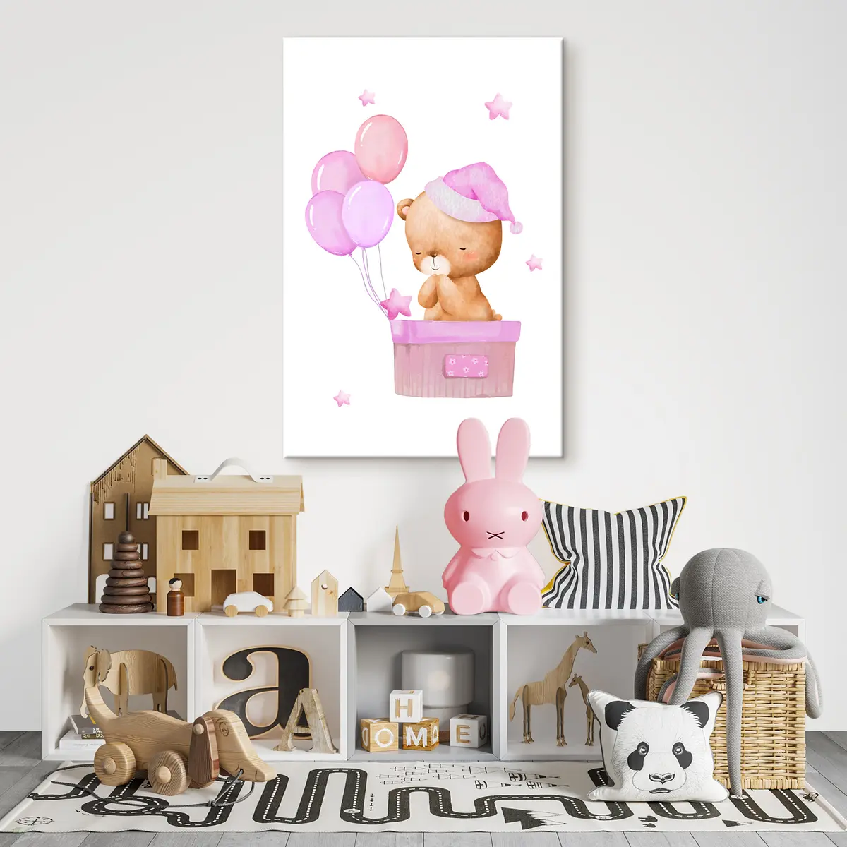  Peintures Adorable ours célébrant avec des ballons s37918v2