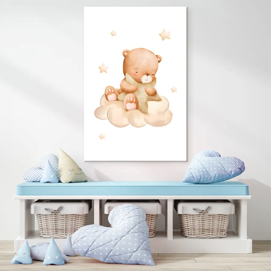  Schilderijen Teddybeer droomt tussen de sterren s37919