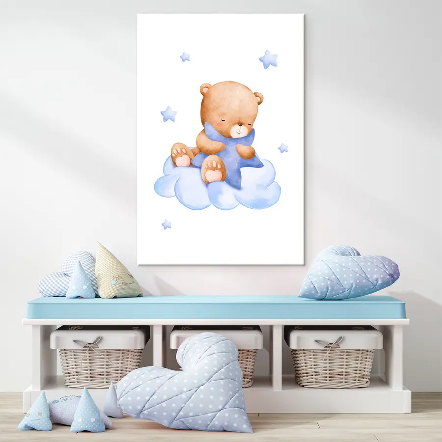 Schilderijen Teddybeer dromend op een wolk s37919v1