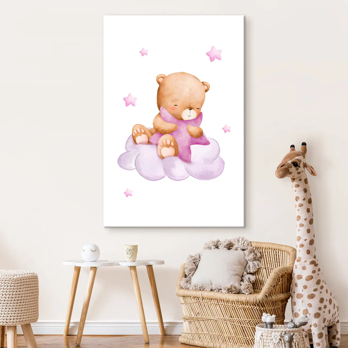  Peintures Ours douillet rêvant sur un nuage s37919v2